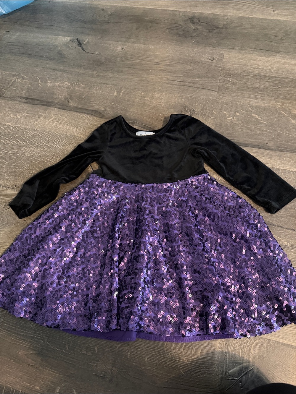 Marie Nicole M Girls Black & Purple Sequin Party Dress - Sparkle Tutu Costum
